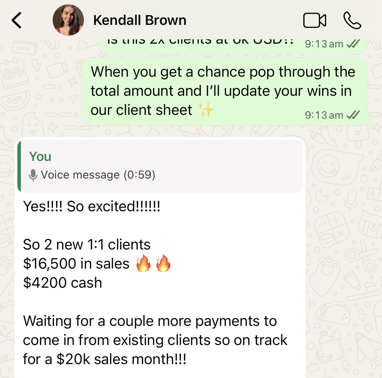 Kendall Brown — Trauma & Relationship Coach — $16,500 in sales in 2.5 weeks